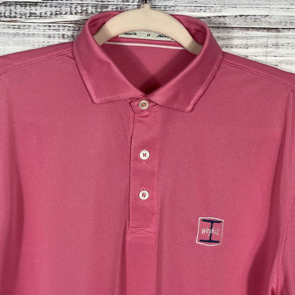 Holderness & Bourne Polo MacDonald Regent Men’s M Pink Performance Golf Shirt